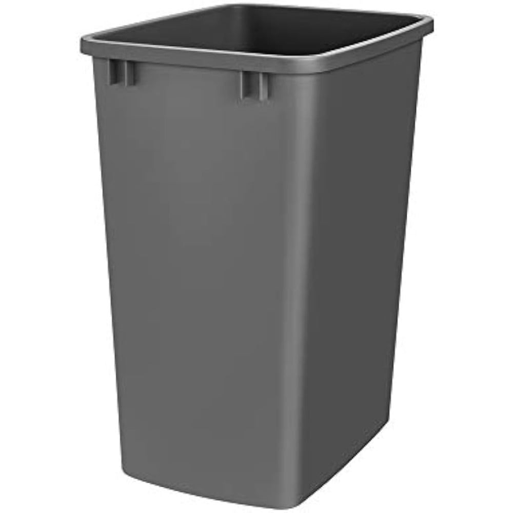 Black 35 Quart Plastic Pull-Out Trash Can