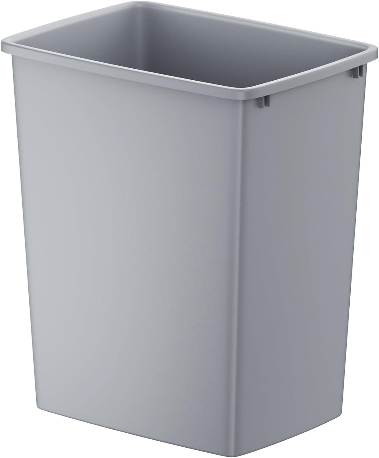 Gray Rectangular Plastic Pull-Out Trash Can, 35QT