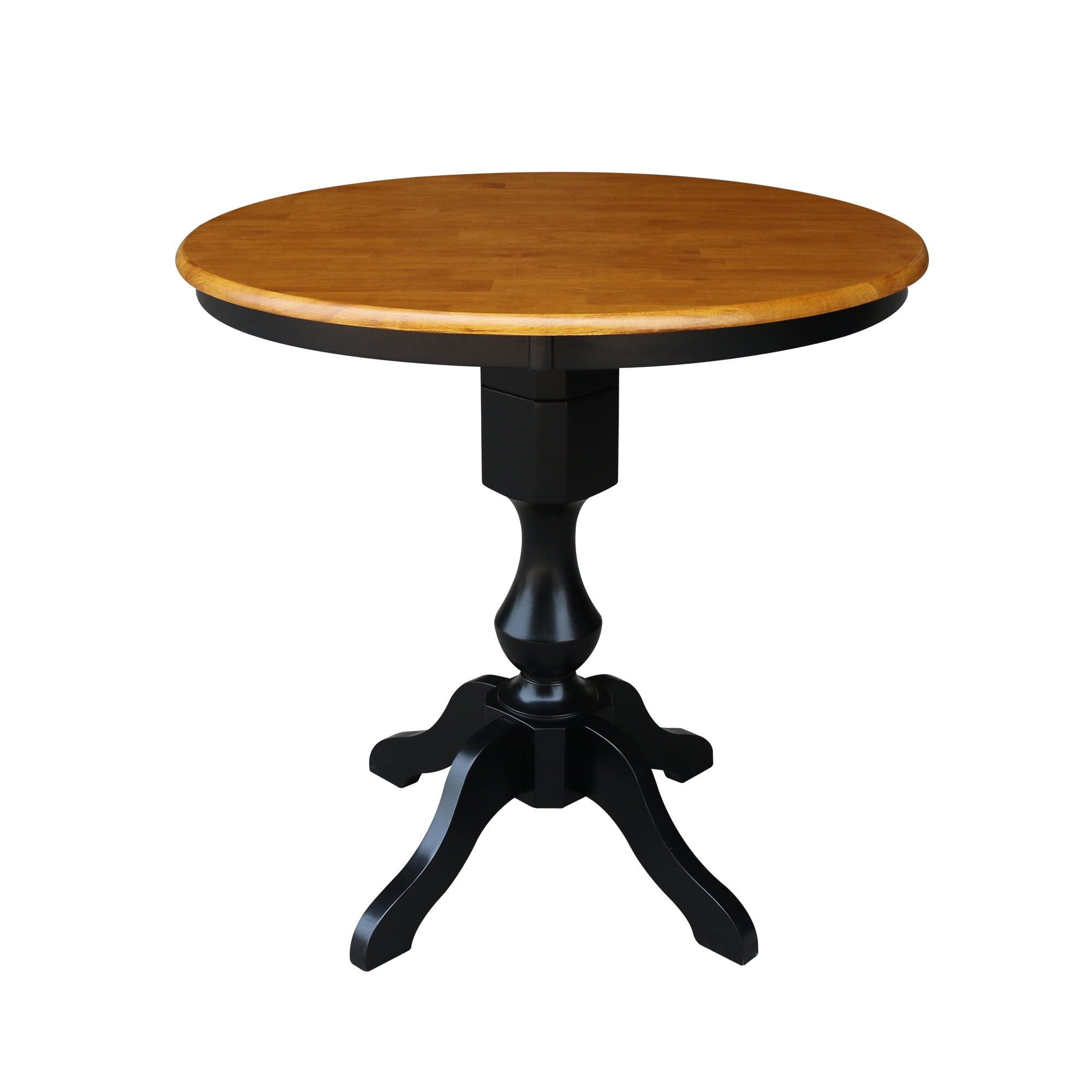 Classic Round Solid Wood Black/Cherry Counter Height Dining Table