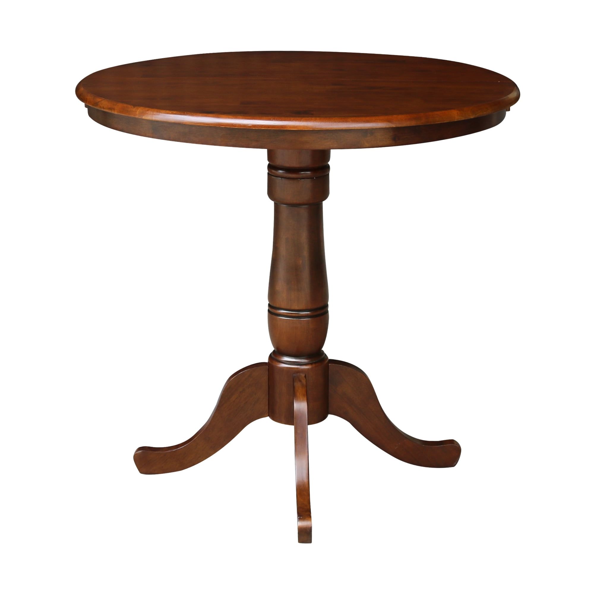 Espresso Round Wood Extendable Counter Height Table