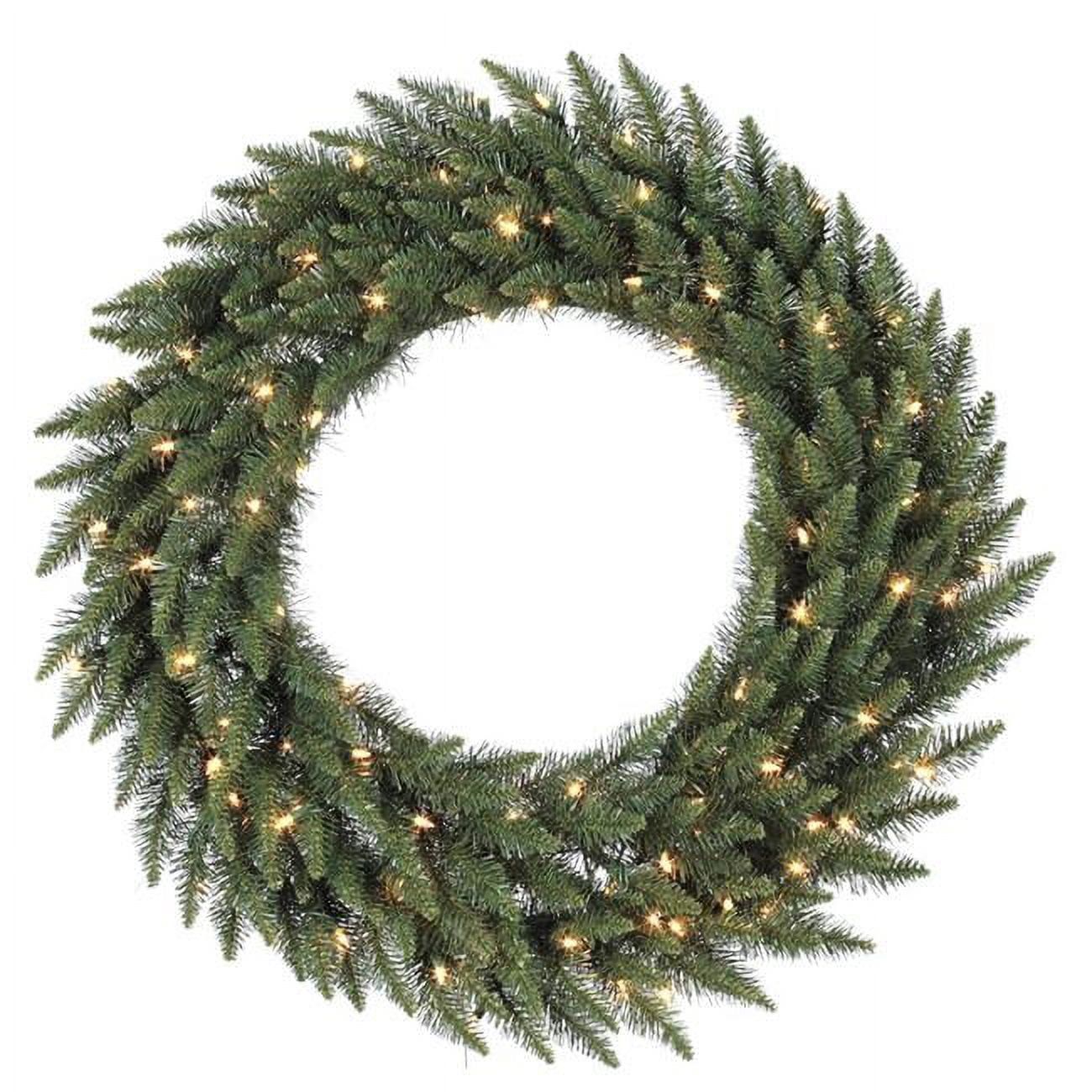 36" Green Camdon Fir Artificial Christmas Wreath with Multi LED Lights