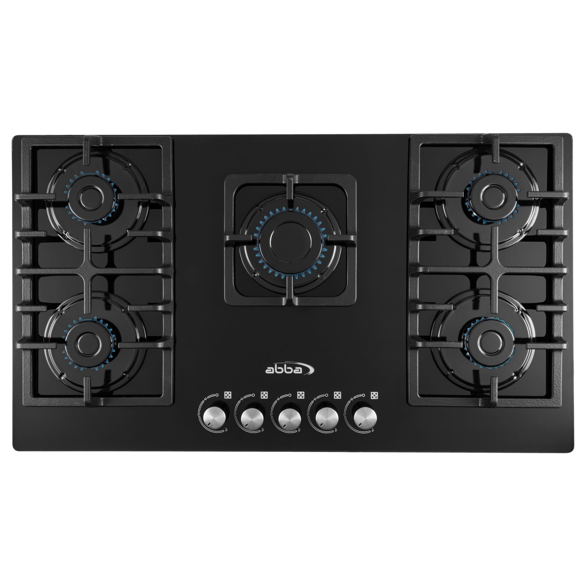 36-Inch Black Tempered Glass 5-Burner Gas Cooktop