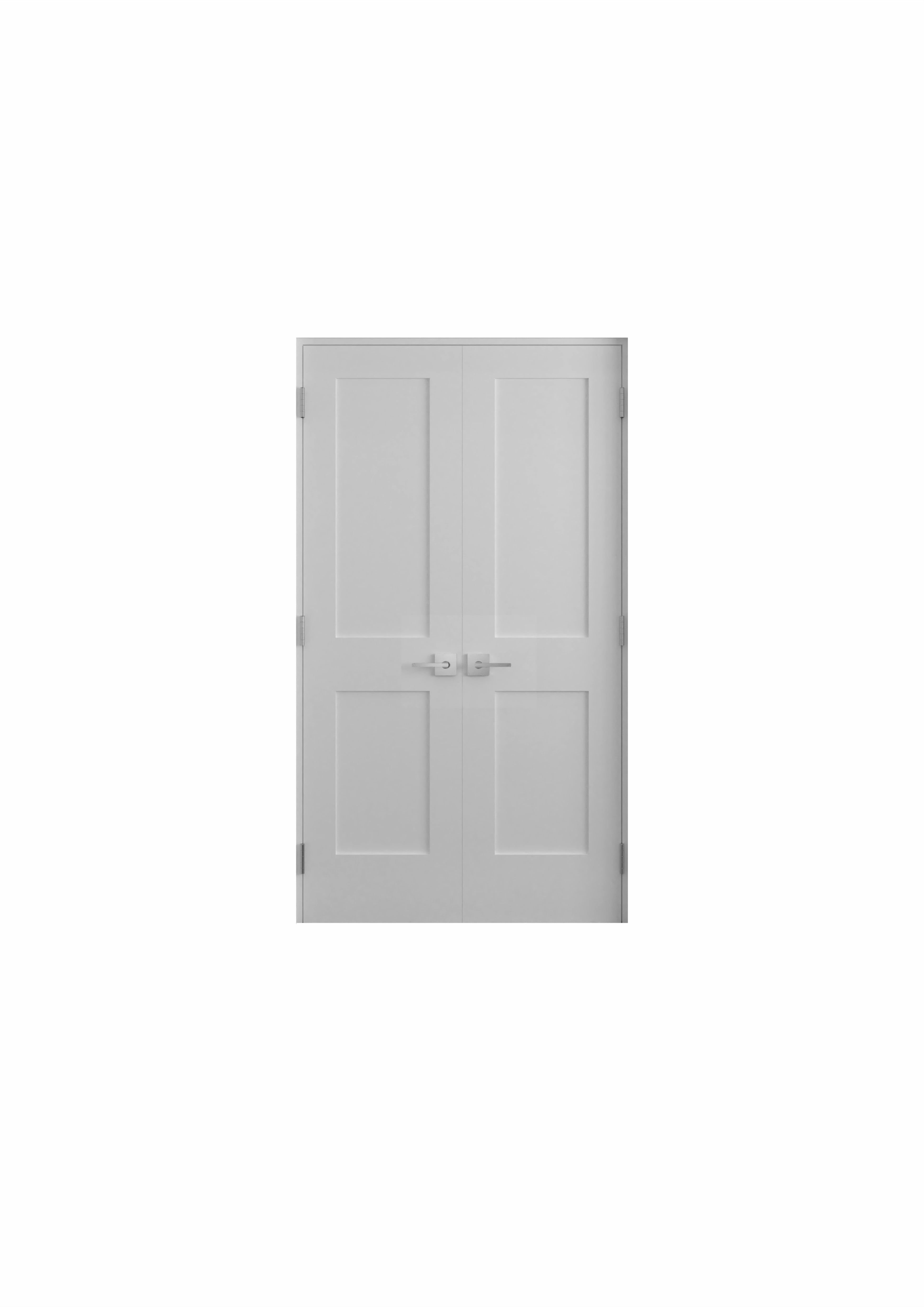 36" x 80" White Solid Core Double Panel Prehung French Door