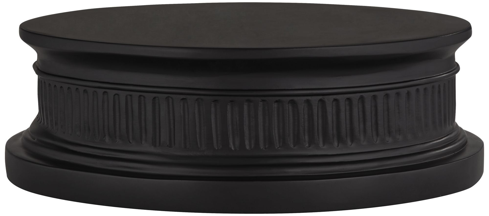 Black Resin Round Pedestal Lamp Riser