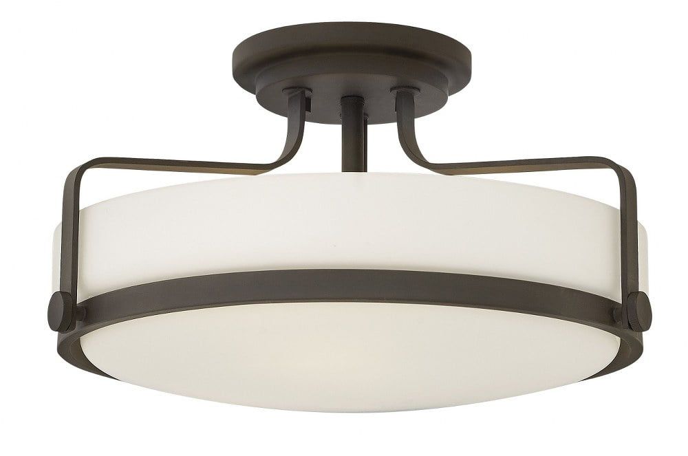 Harper Transitional 3-Light Globe Semi-Flush Mount in Oil Rubbed Bronze