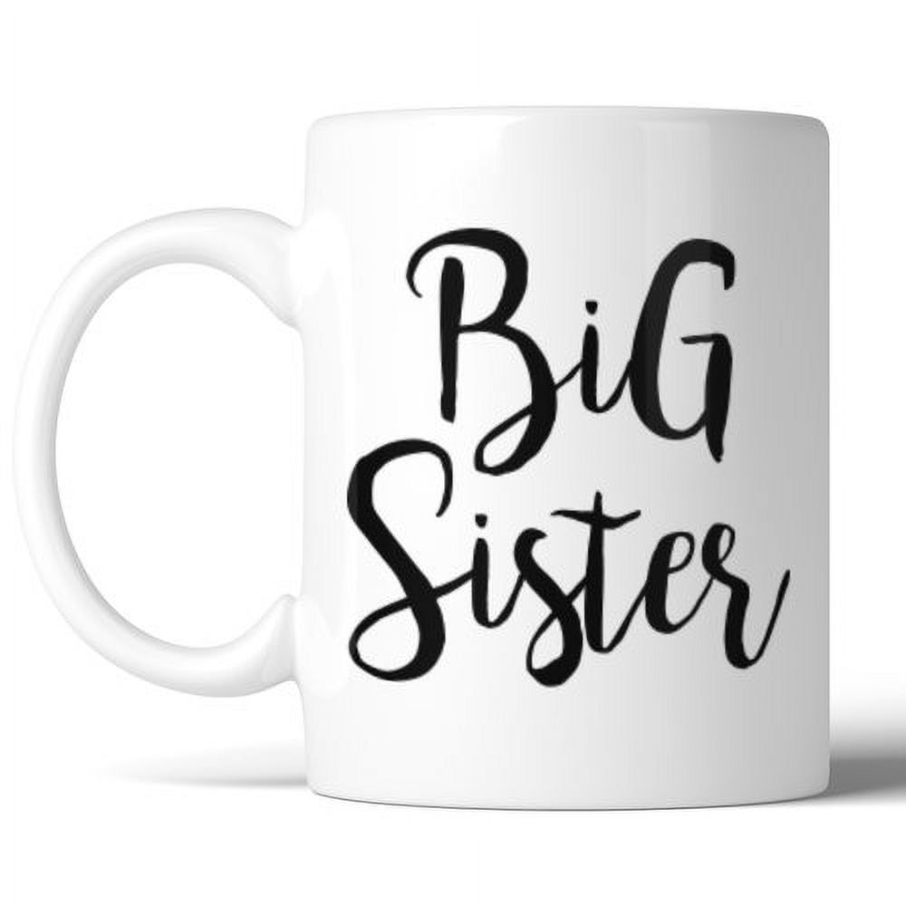 White Ceramic Big Sister Mug with Large Handle