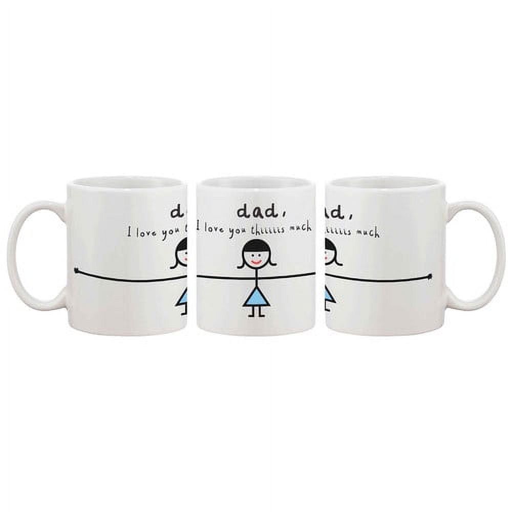 White Ceramic Father's Day Coffee Mug with Cute Graphic Design