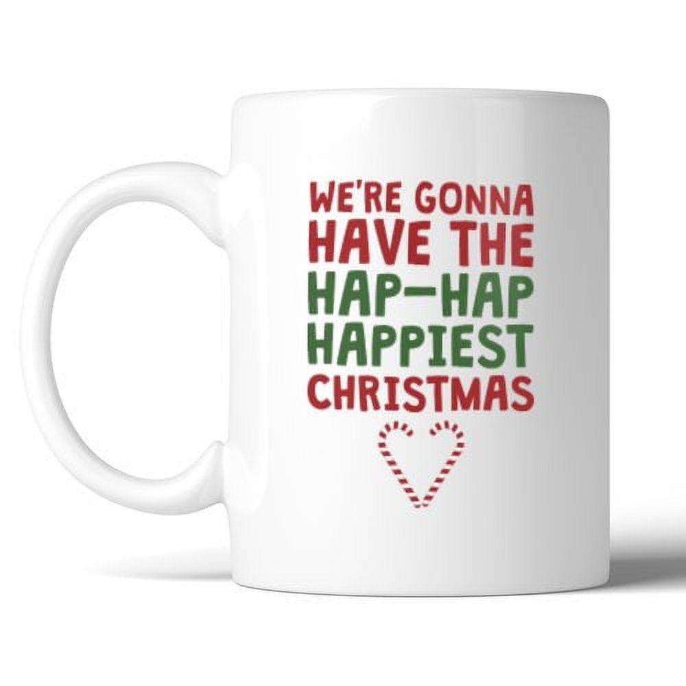 White Ceramic Christmas Mug with Festive Text