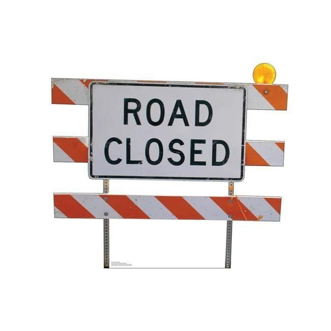 Life-Size Road Closed Sign Cardboard Cutout