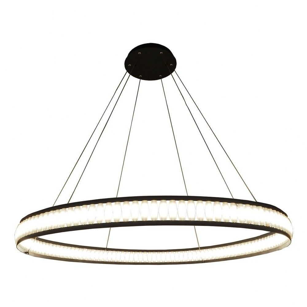 Forster Black and White LED Drum Chandelier