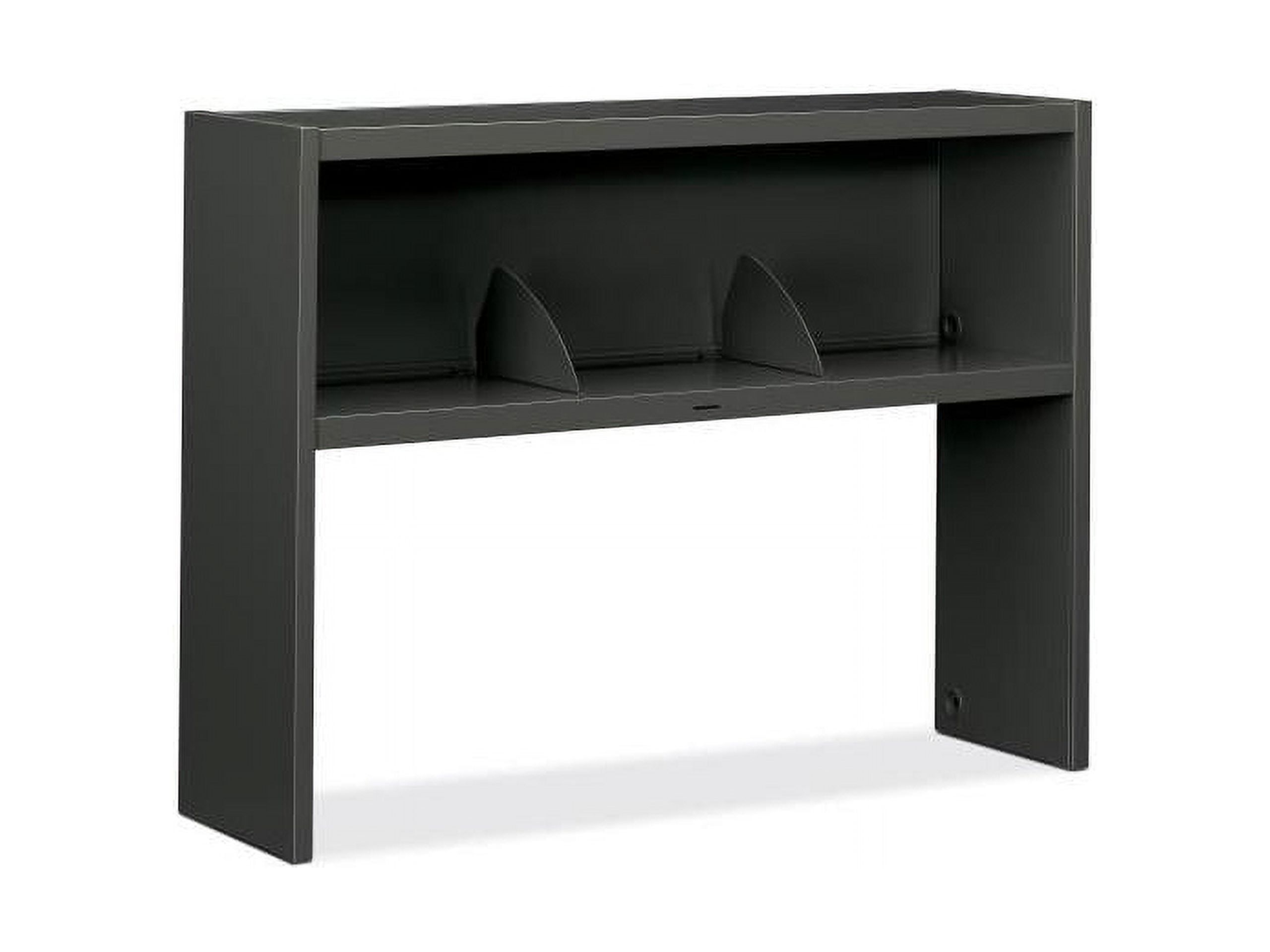 Charcoal Steel Open Shelf Hutch with Optional Flipper Doors