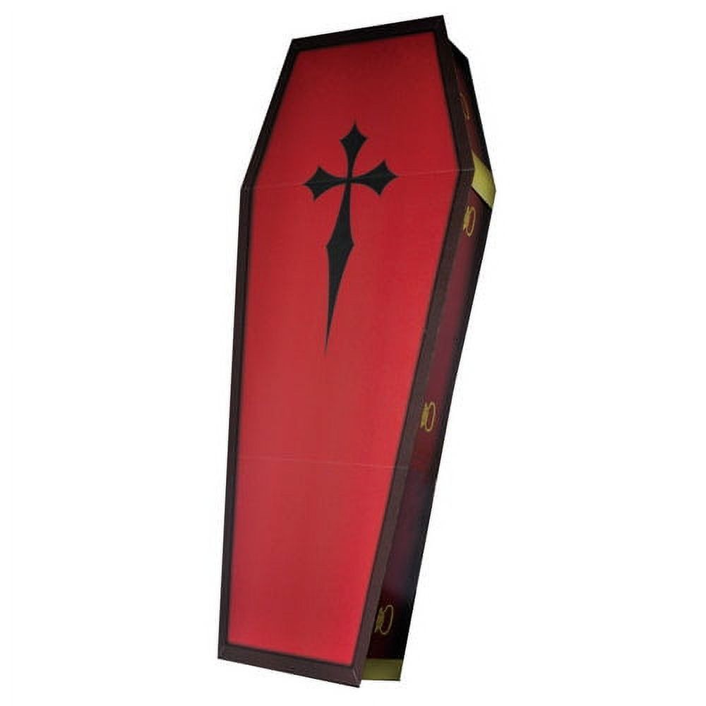 Red and Black 3D Cardboard Coffin Standee 66"