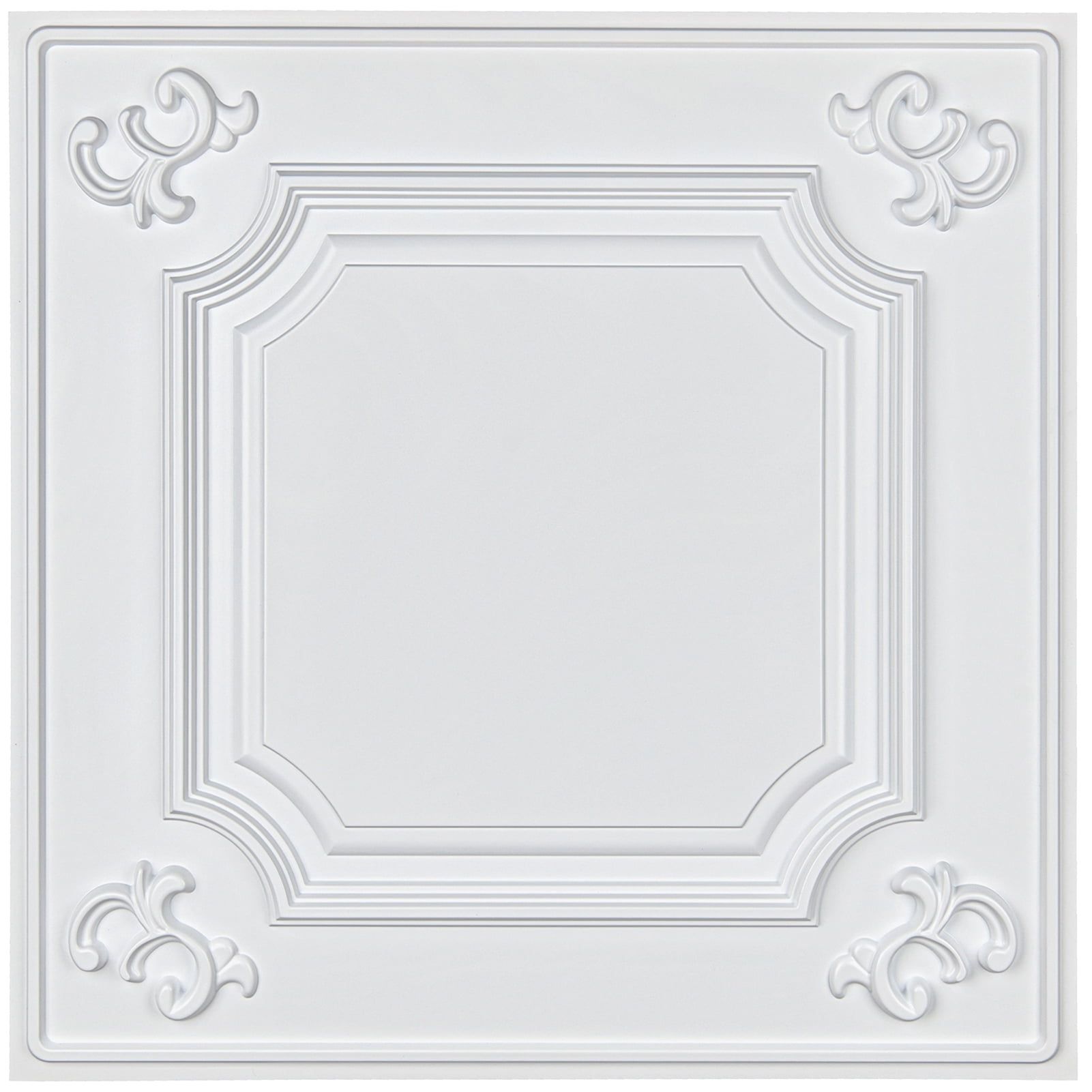 White 2 Ft. x 2 Ft. PVC 3D Wall Panel