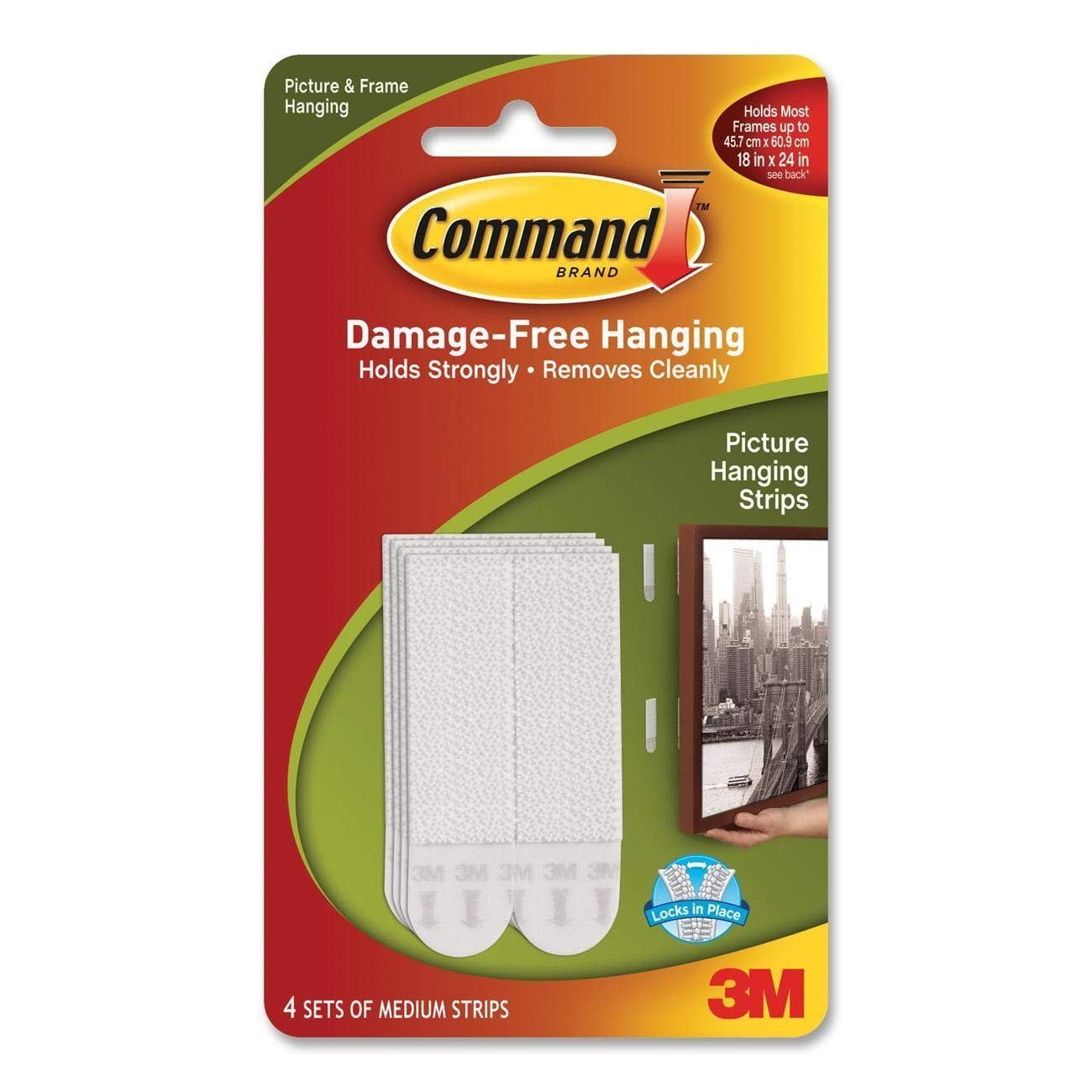 Command Damage-Free Medium White Picture Hanging Strips, 4-Pack