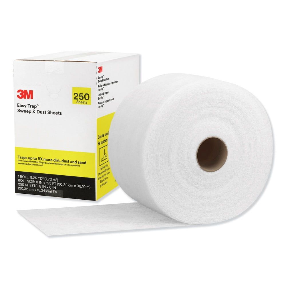 3M Easy Trap Disposable Sweep and Dust Sheets Roll, 250 Sheets