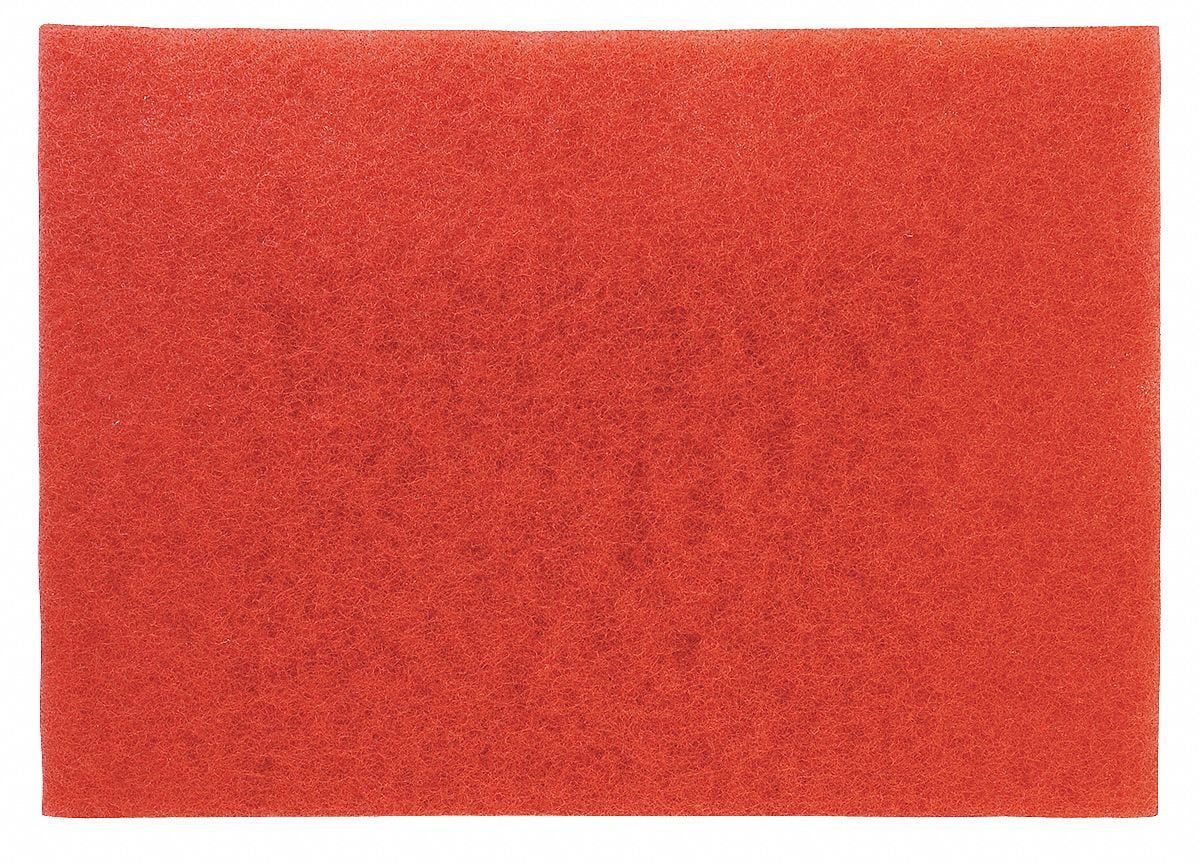 Red Rectangular Polyester Buffing Pad, 14 x 32 inches