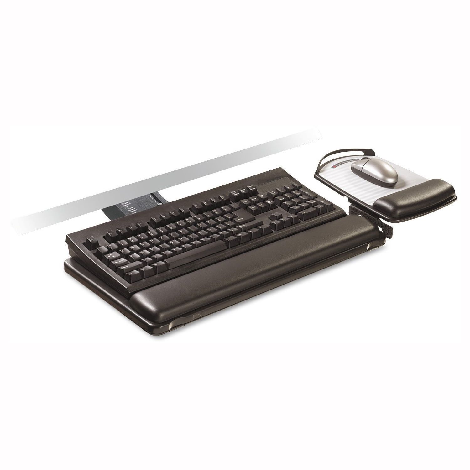 Black Adjustable Keyboard Tray with Gel Wrist Rest