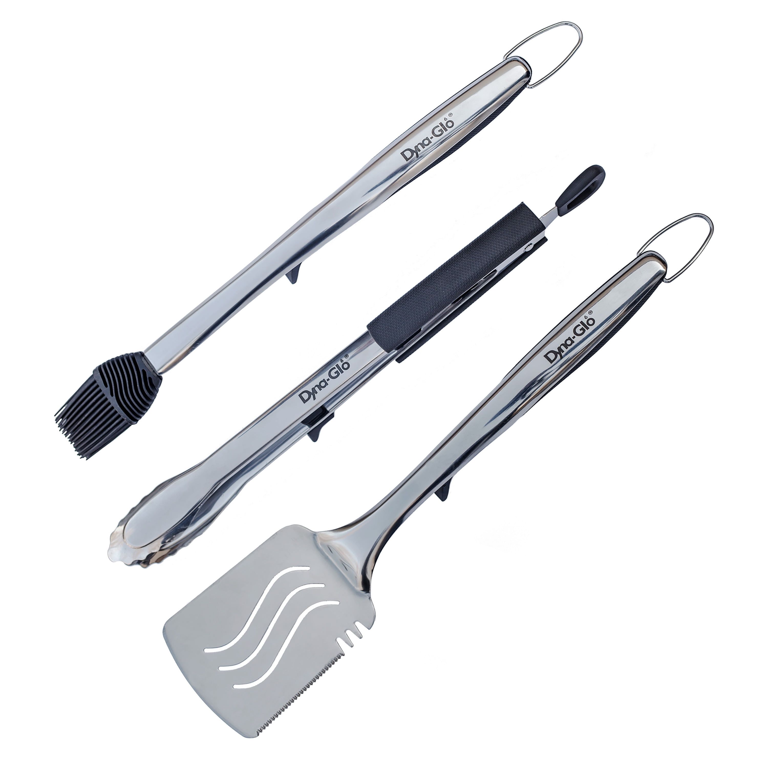 Dyna-Glo Stainless Steel Grill Tool Set with Silicone Handles