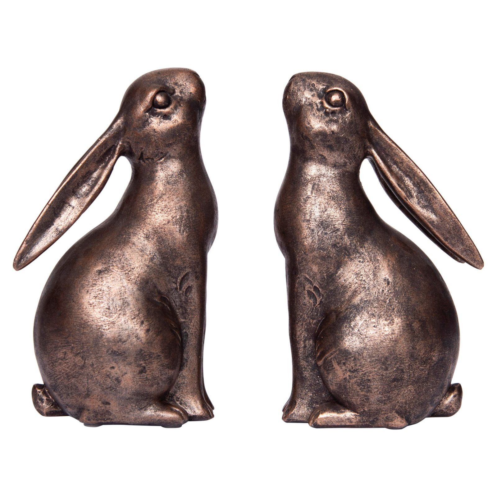 Bronze Resin Bunny Rabbit Bookends Set of 2