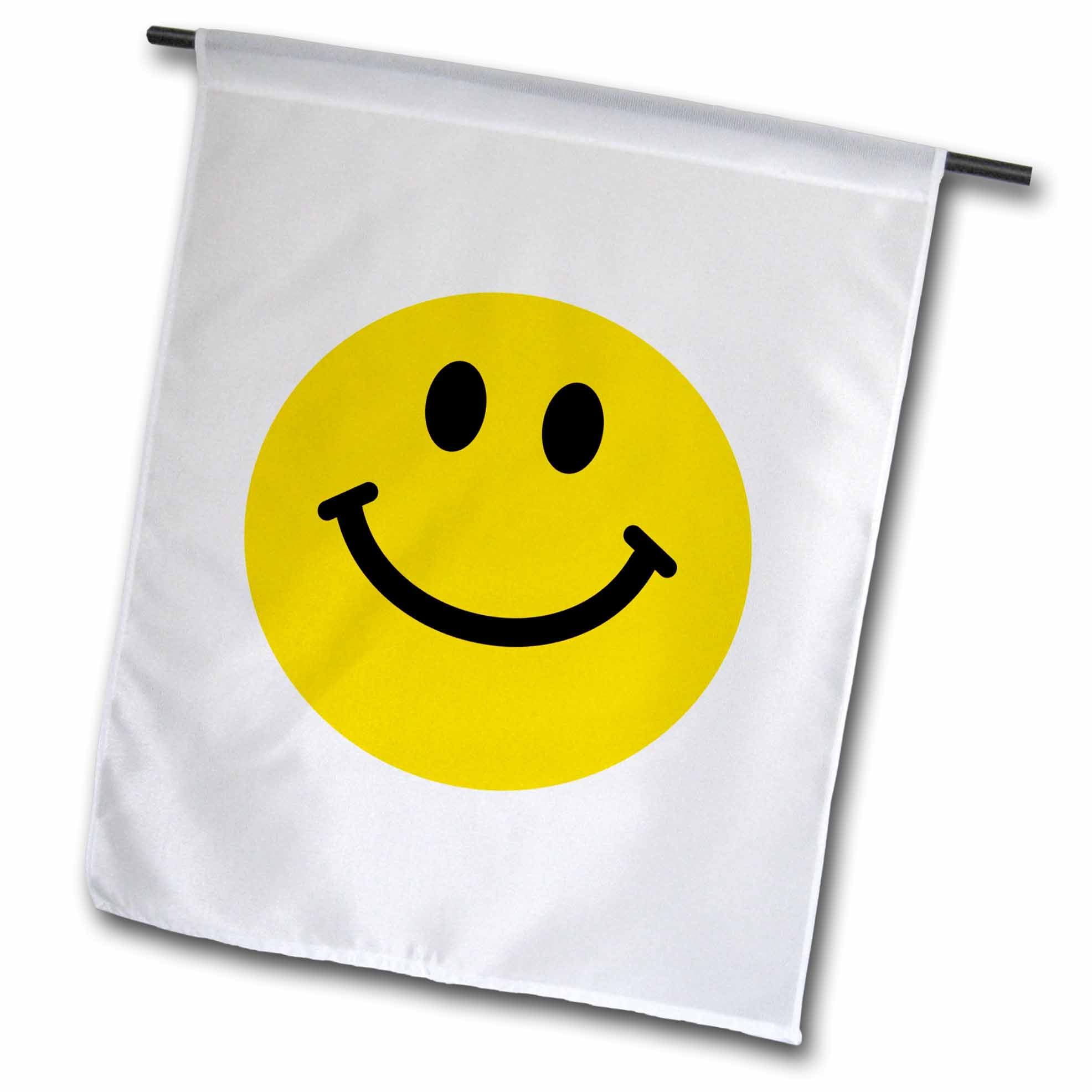 Yellow Smiley Face Polyester Garden Flag, 12 by 18-inch