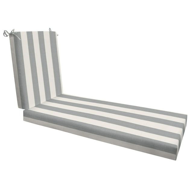Cabana Stripe Stone Grey Outdoor Chaise Lounge Cushion