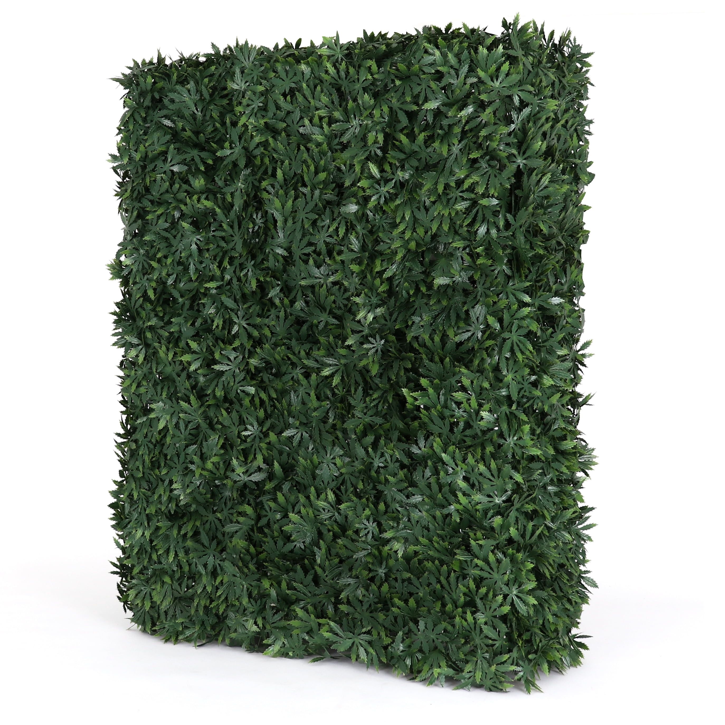 Rectangular Green Plastic Outdoor Artificial Ivy Hedge Wall