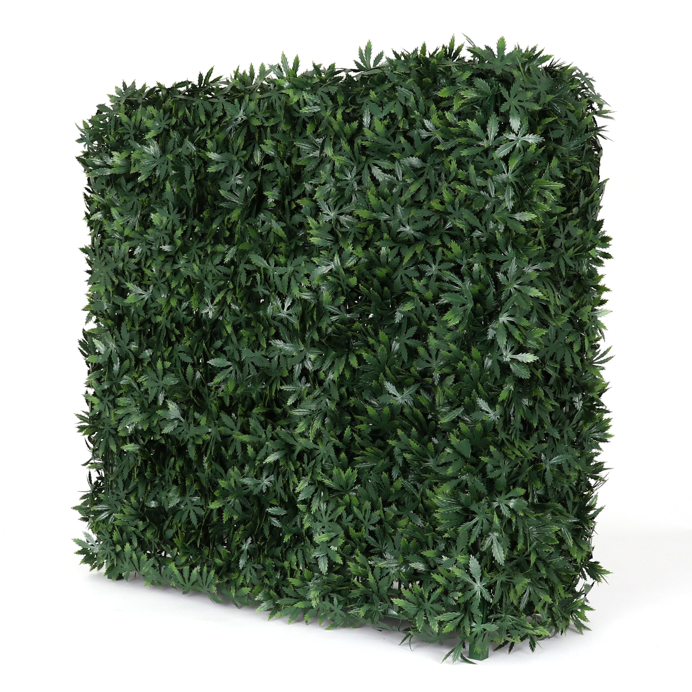 31.5" Green Plastic Outdoor Artificial Ivy Hedge Wall