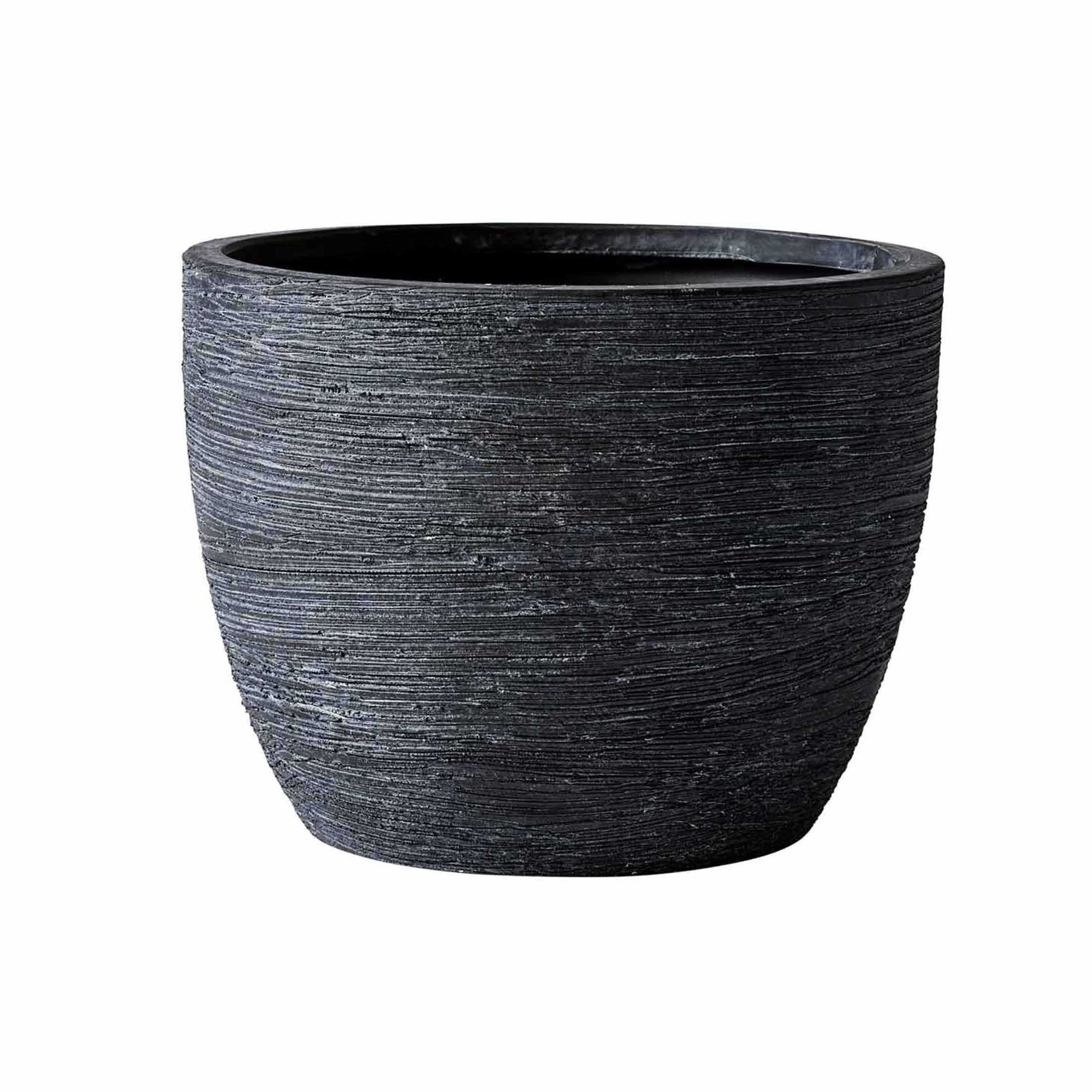 Black Textured Matte Ceramic Indoor Pot, 4.5 Inches