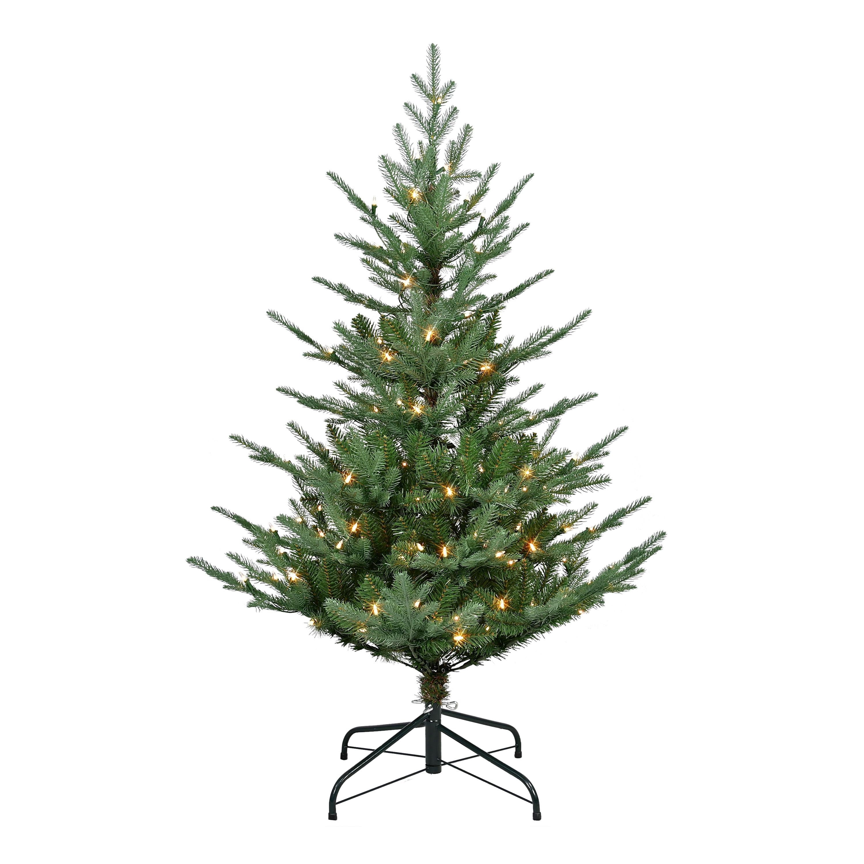 4.5 ft Pre-Lit Green Spruce Artificial Christmas Tree with Clear Lights