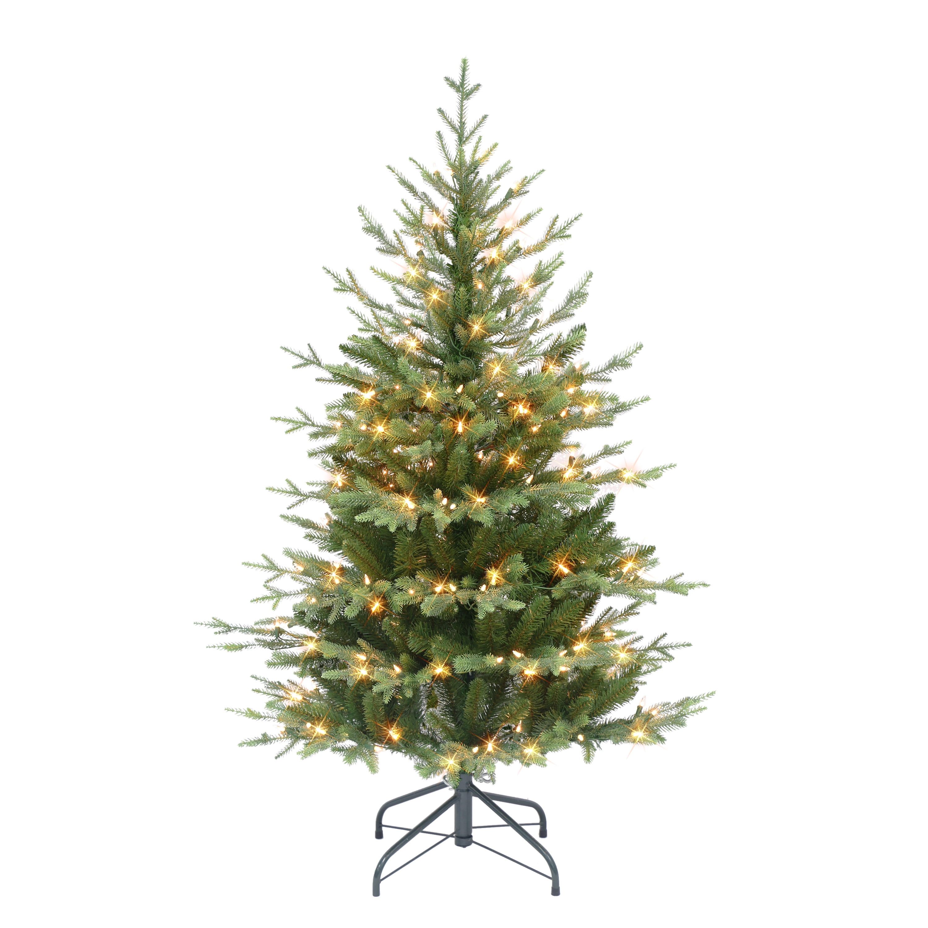 4.5 ft Pre-lit Green Balsam Fir Christmas Tree with Clear Lights