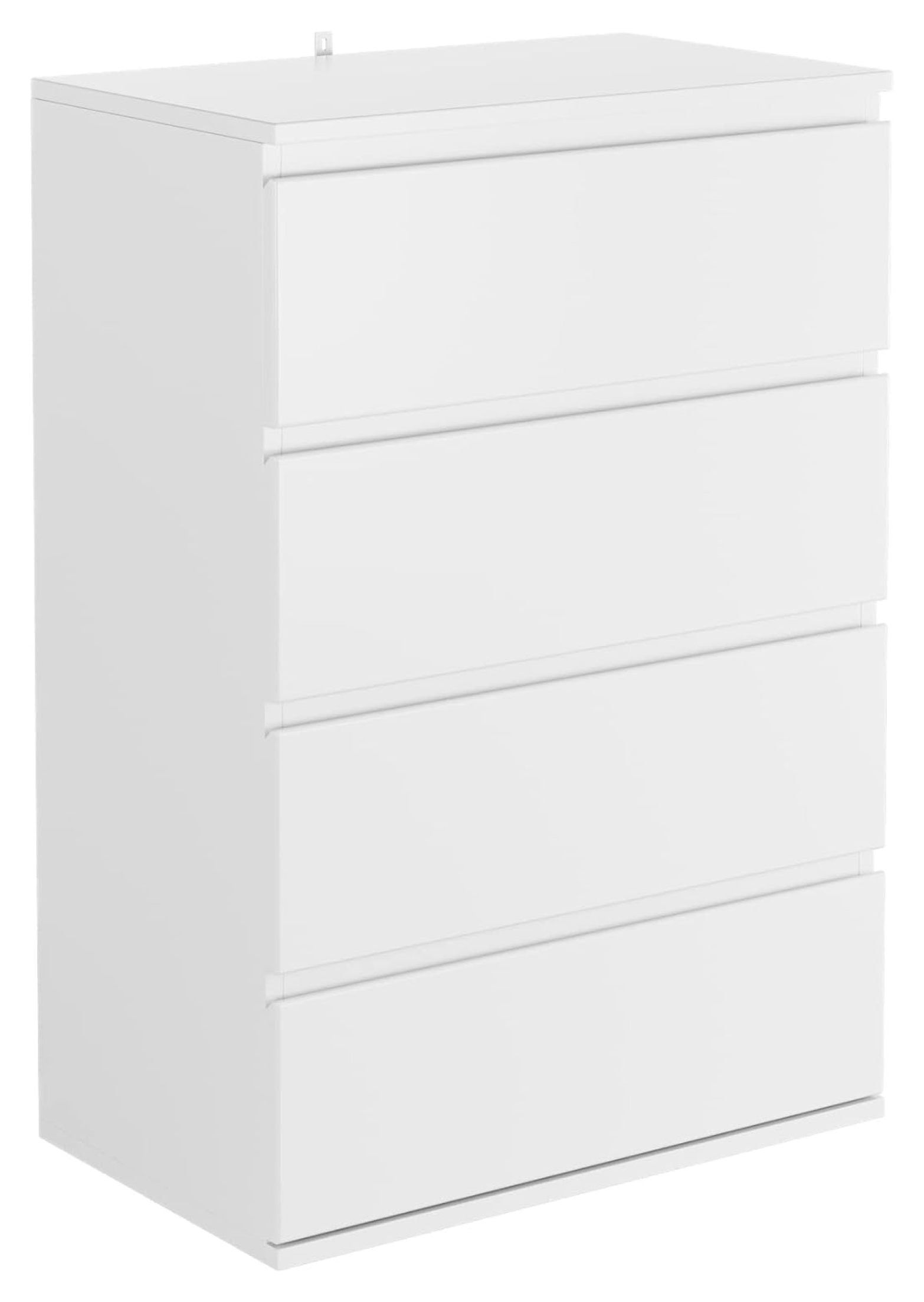 White Modern 4-Drawer Vertical Storage Dresser