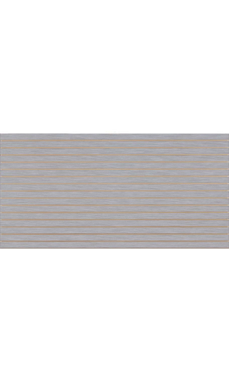 4 Foot x 8 Foot Brushed Aluminum Horizontal Slatwall Panel