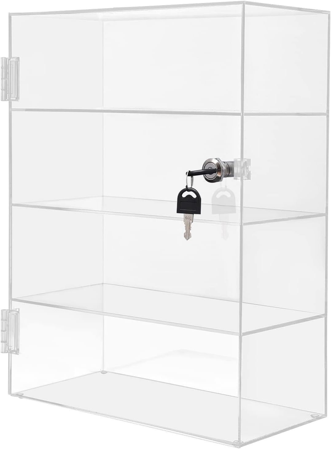 Clear Acrylic 4-Tier Lockable Countertop Display Case