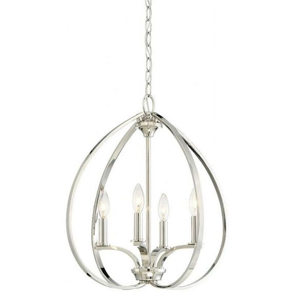 Enchanted Carriage Polished Nickel 4-Light Candelabra Pendant