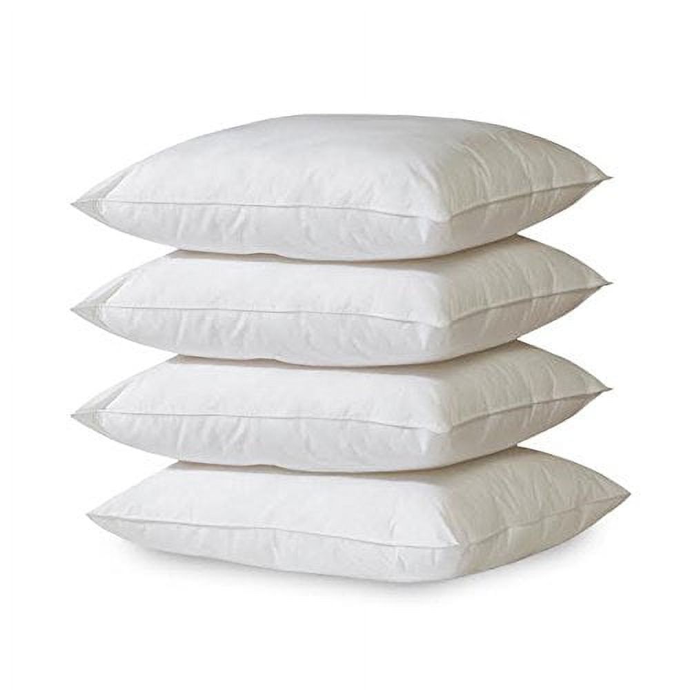 Standard White Cotton Hypoallergenic Down Alternative Bed Pillows, 4 Pack