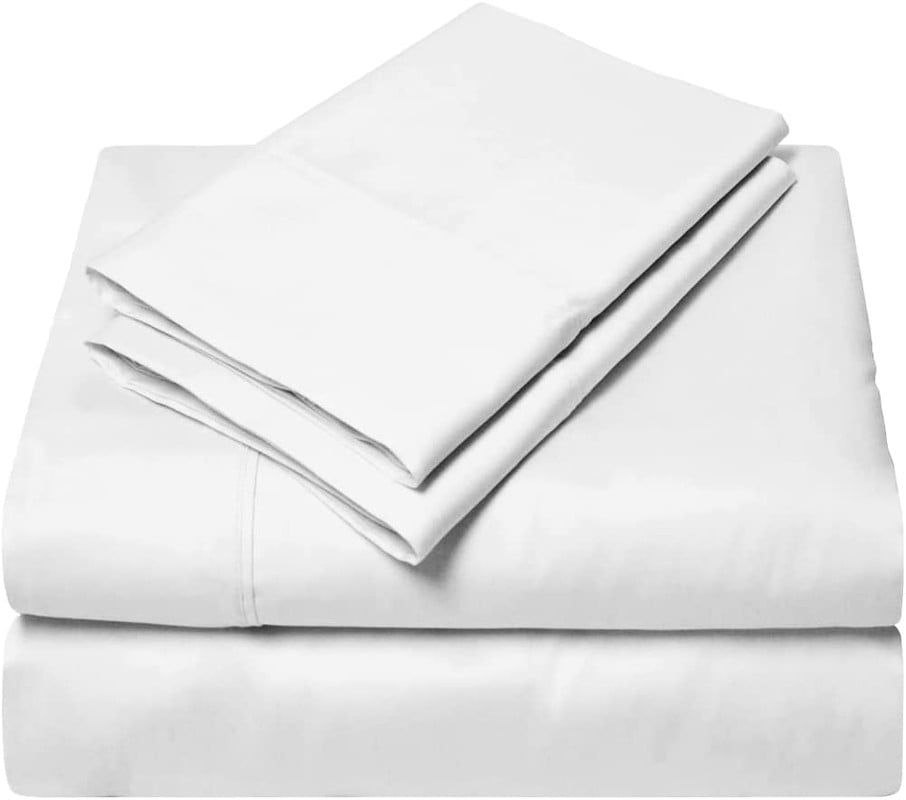 Queen White Egyptian Cotton 4-Piece Bed Sheet Set