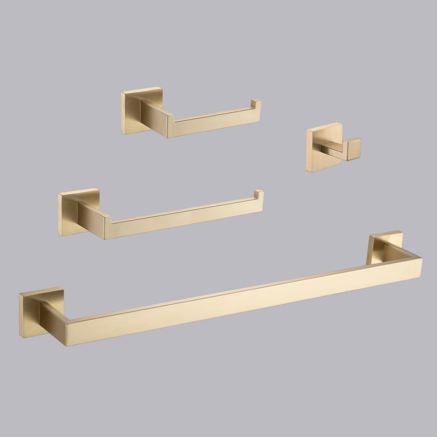 Brushed Gold Stainless Steel 4-Piece Bathroom Hardware Set