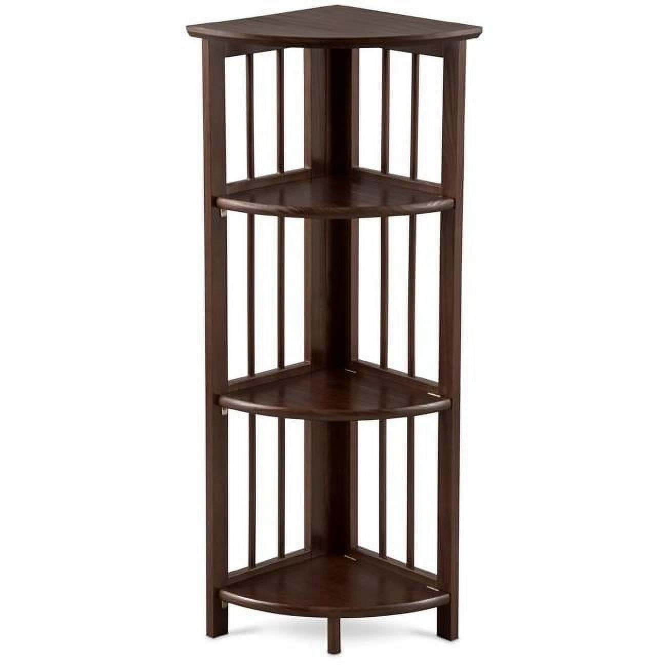 Truffle Brown Solid Wood Effortless Folding Corner Bookcase