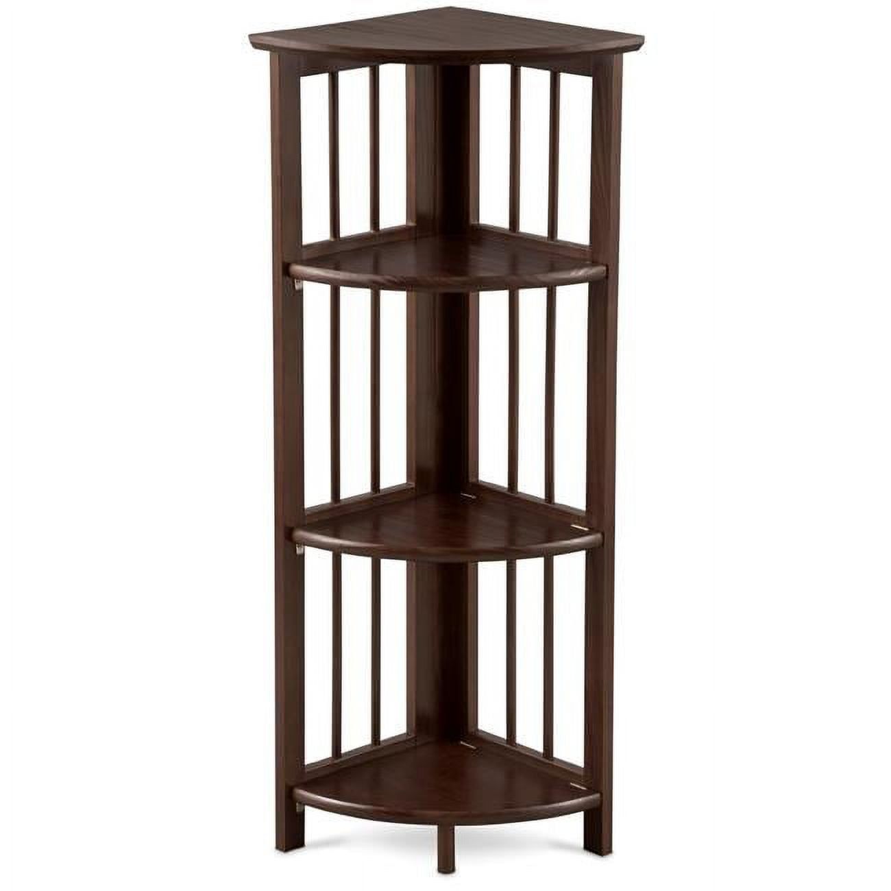 Truffle Brown Solid Wood Effortless Folding Corner Bookcase