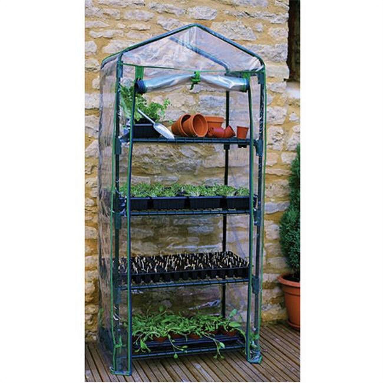 Clear Plastic 4-Tier Mini Greenhouse with Sturdy Shelves