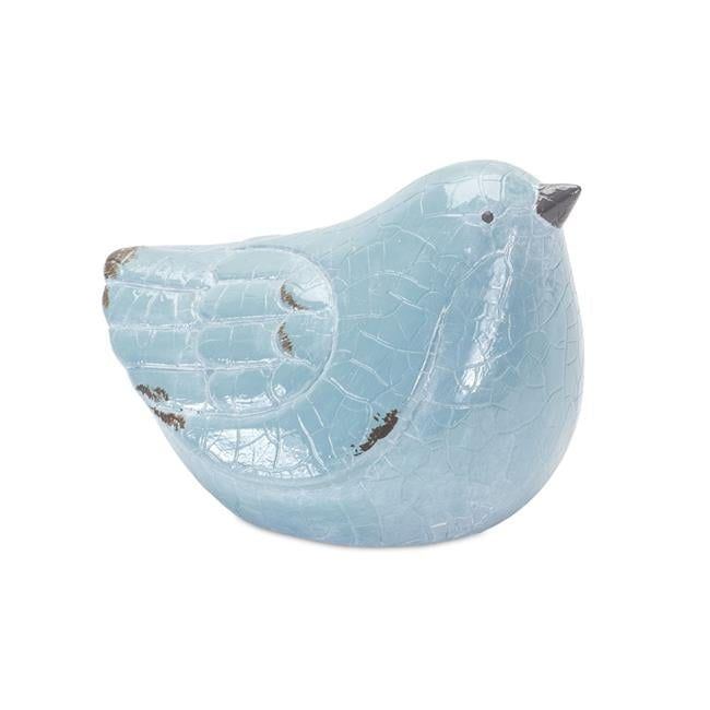 Set of 4 Blue Resin Bird Figurines