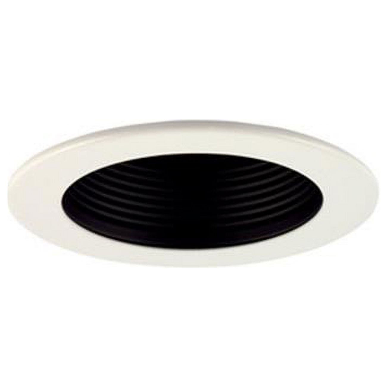 4-Inch Black and White Aluminum Step Baffle Trim