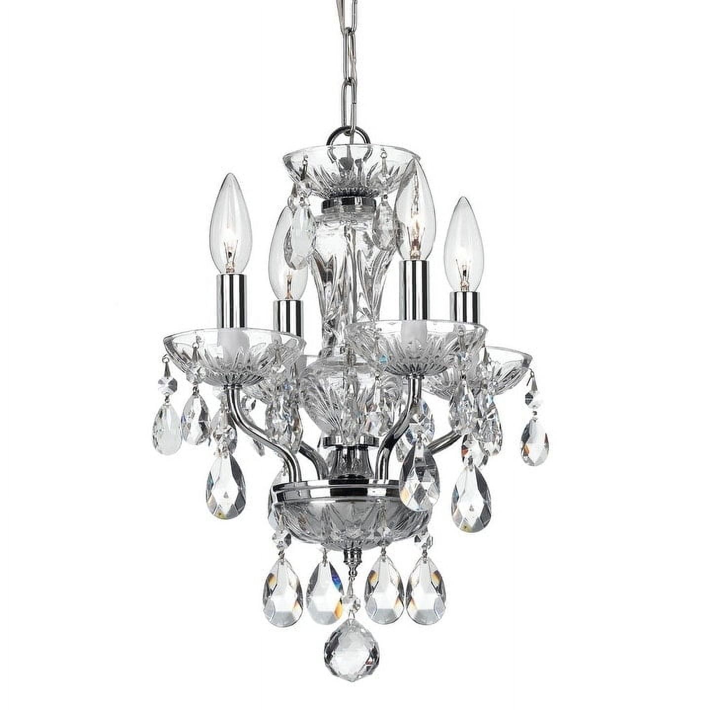 Elegant Mini Chrome Crystal 4-Light Chandelier