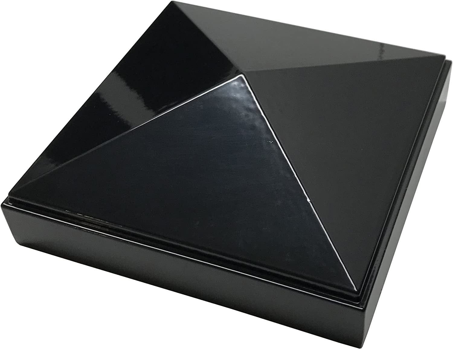 4" x 4" Black Aluminum Pyramid Post Cap