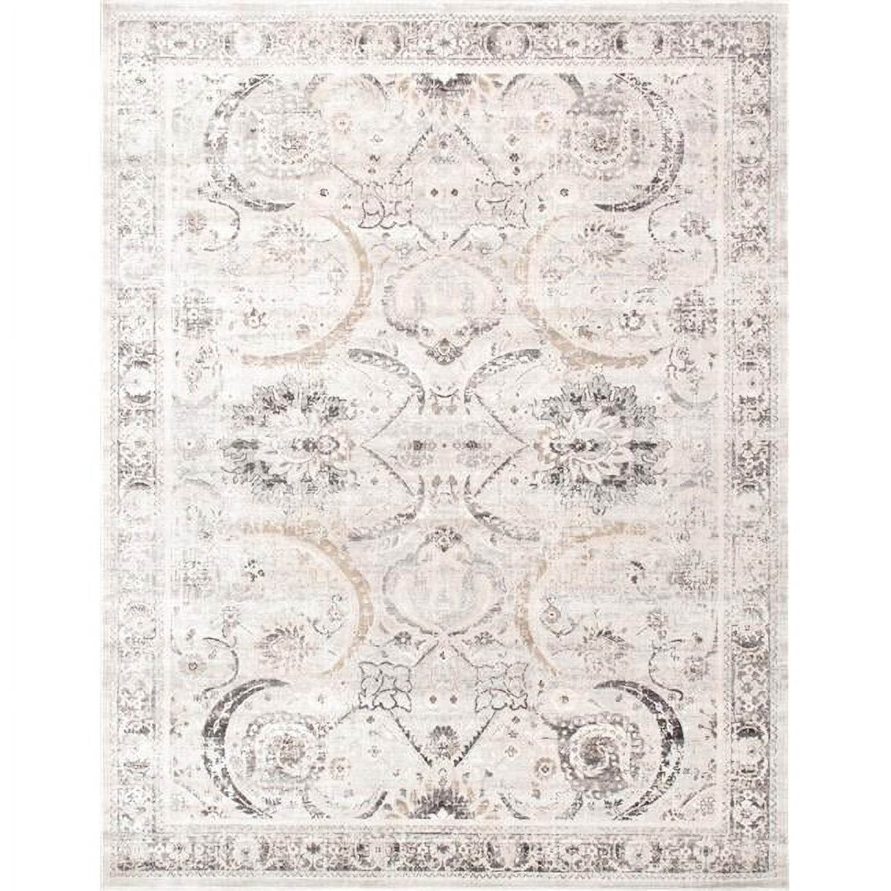 Ivory Elegance 4' x 6' Synthetic Rectangular Area Rug