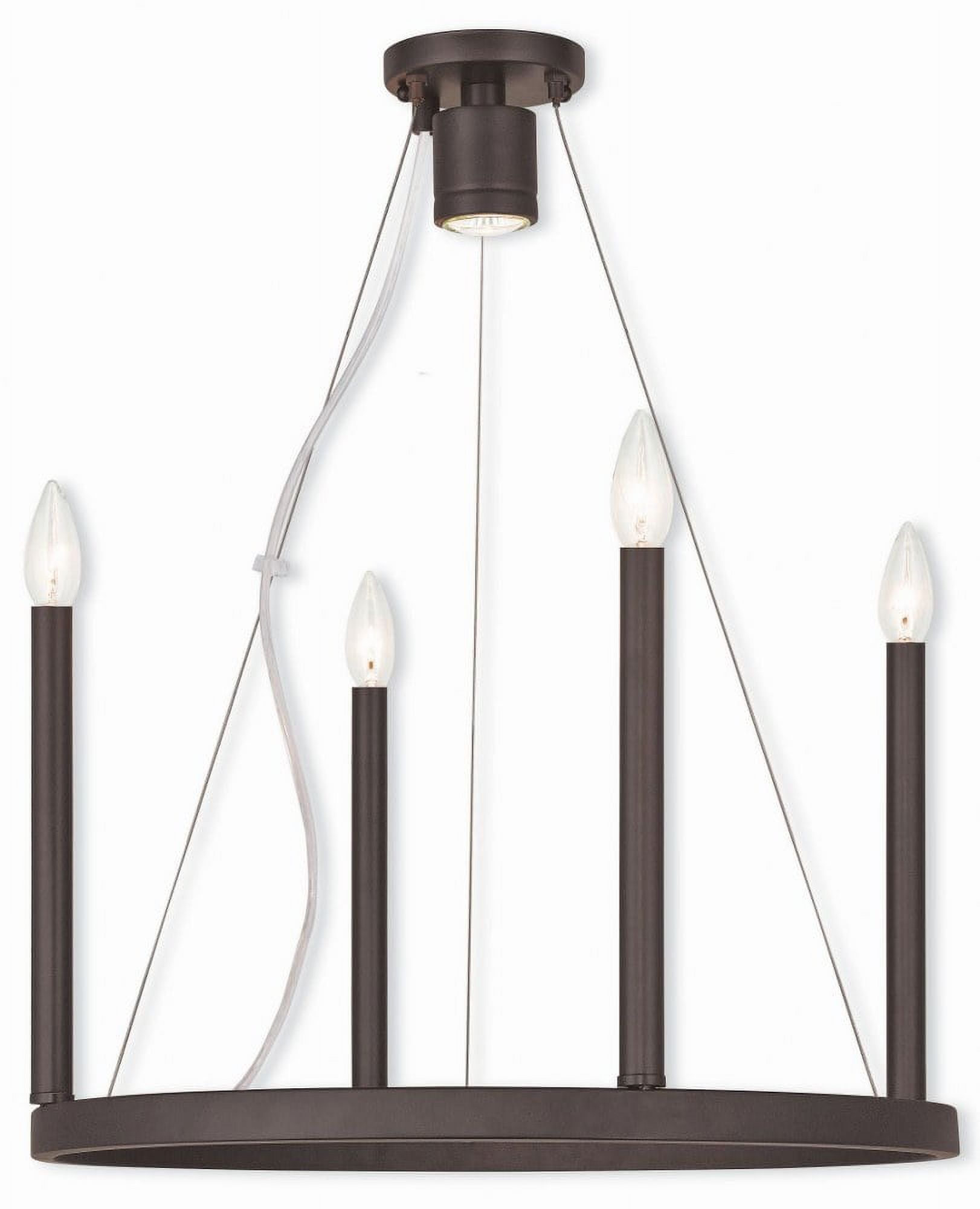 Bronze 5-Light Candle Chandelier with Steel Frame