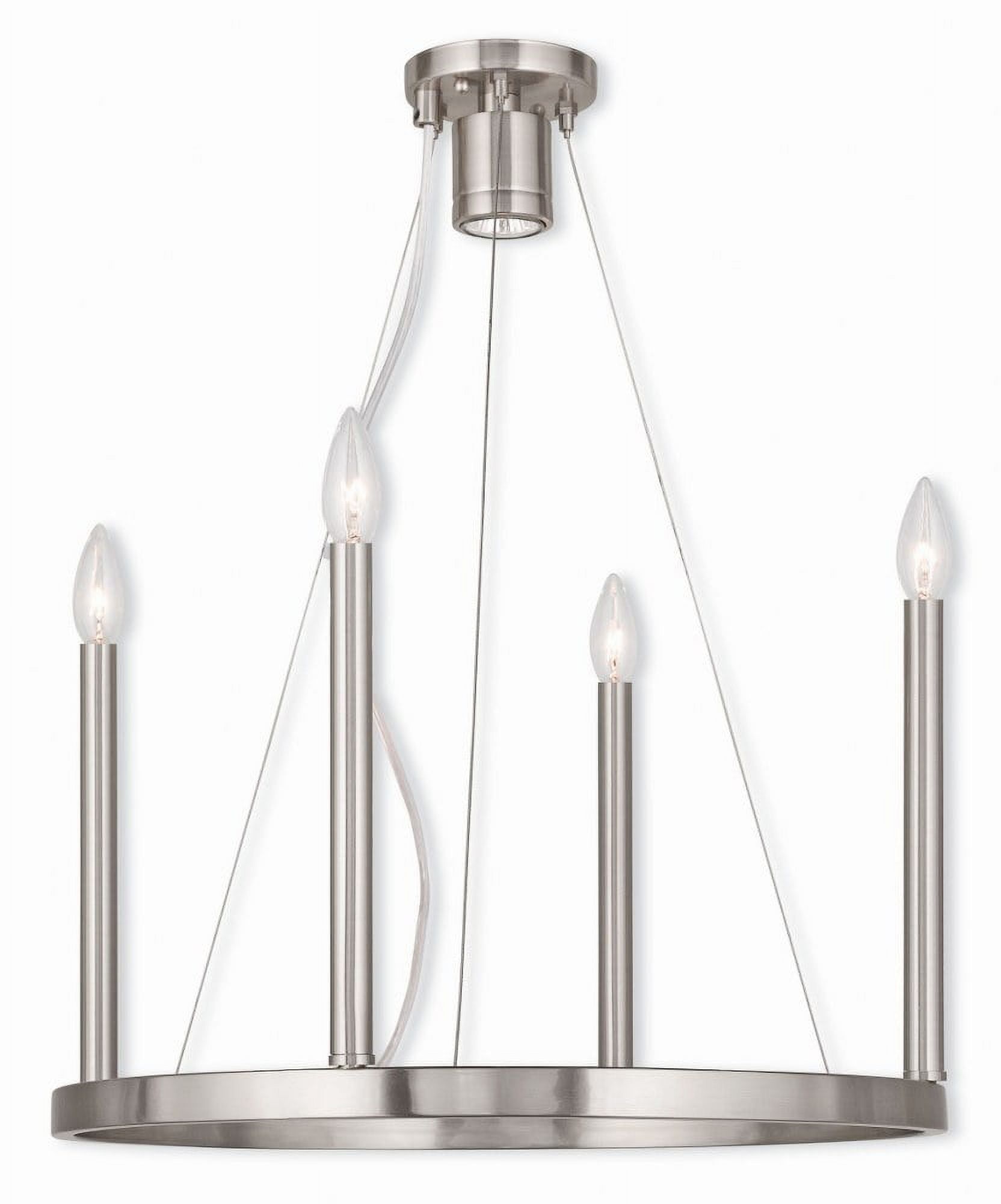 Brushed Nickel 23" Tall Candle Chandelier