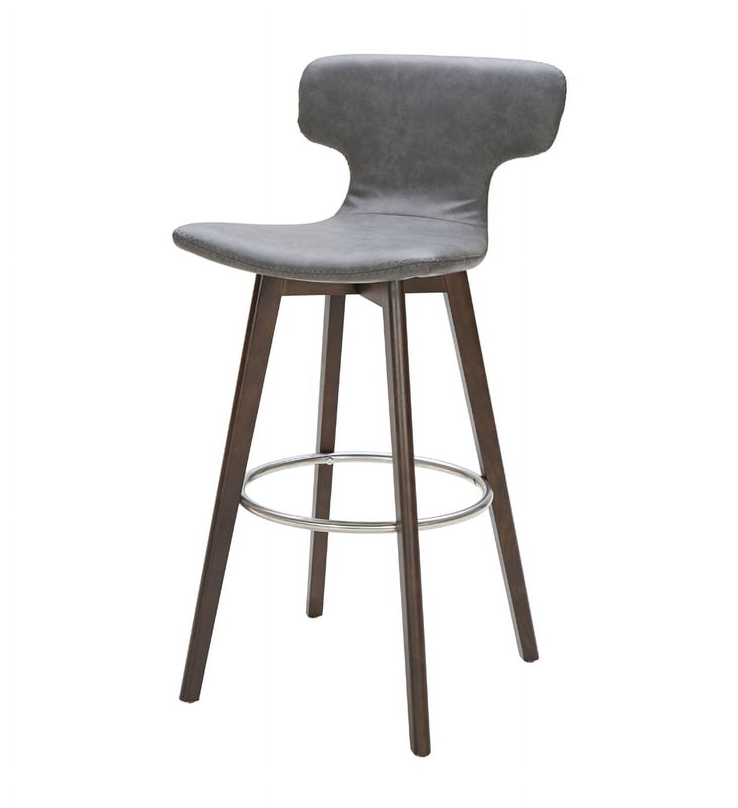 41" Dark Grey Eco-Leather and Steel Bar Stool