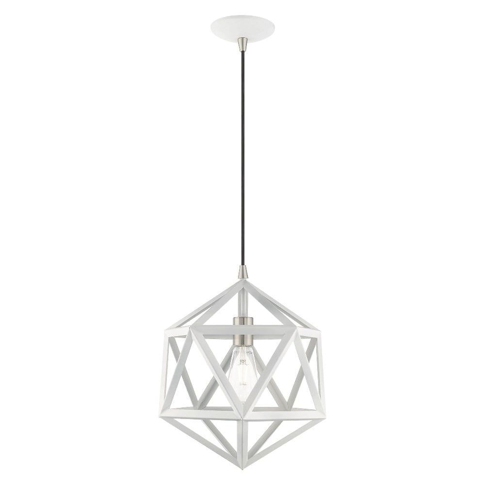 White Geometric Metal Mini Pendant Light