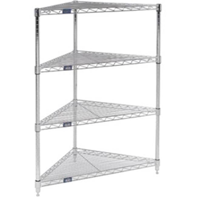 42 x 24 x 18 Inch Chrome Corner Wire Shelving Unit